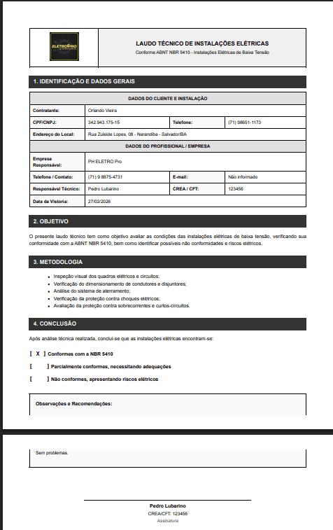Exemplo de Laudo Técnico